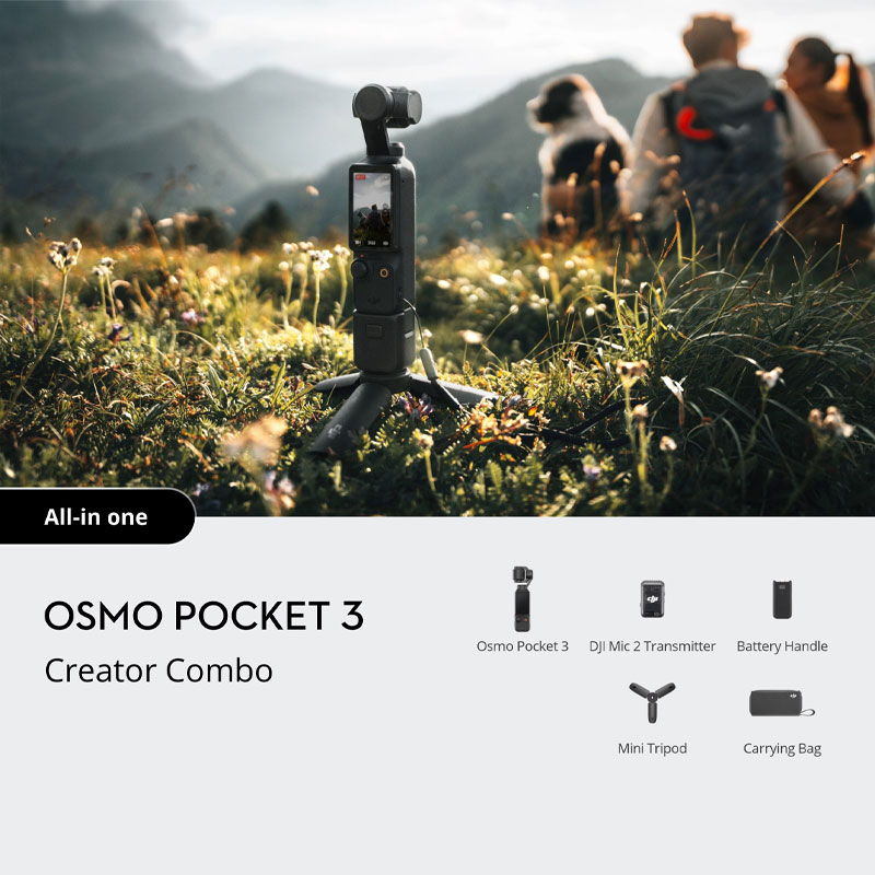 DJI Osmo Pocket 3 Creator Combo Gimbal Stabilizer Action Camera