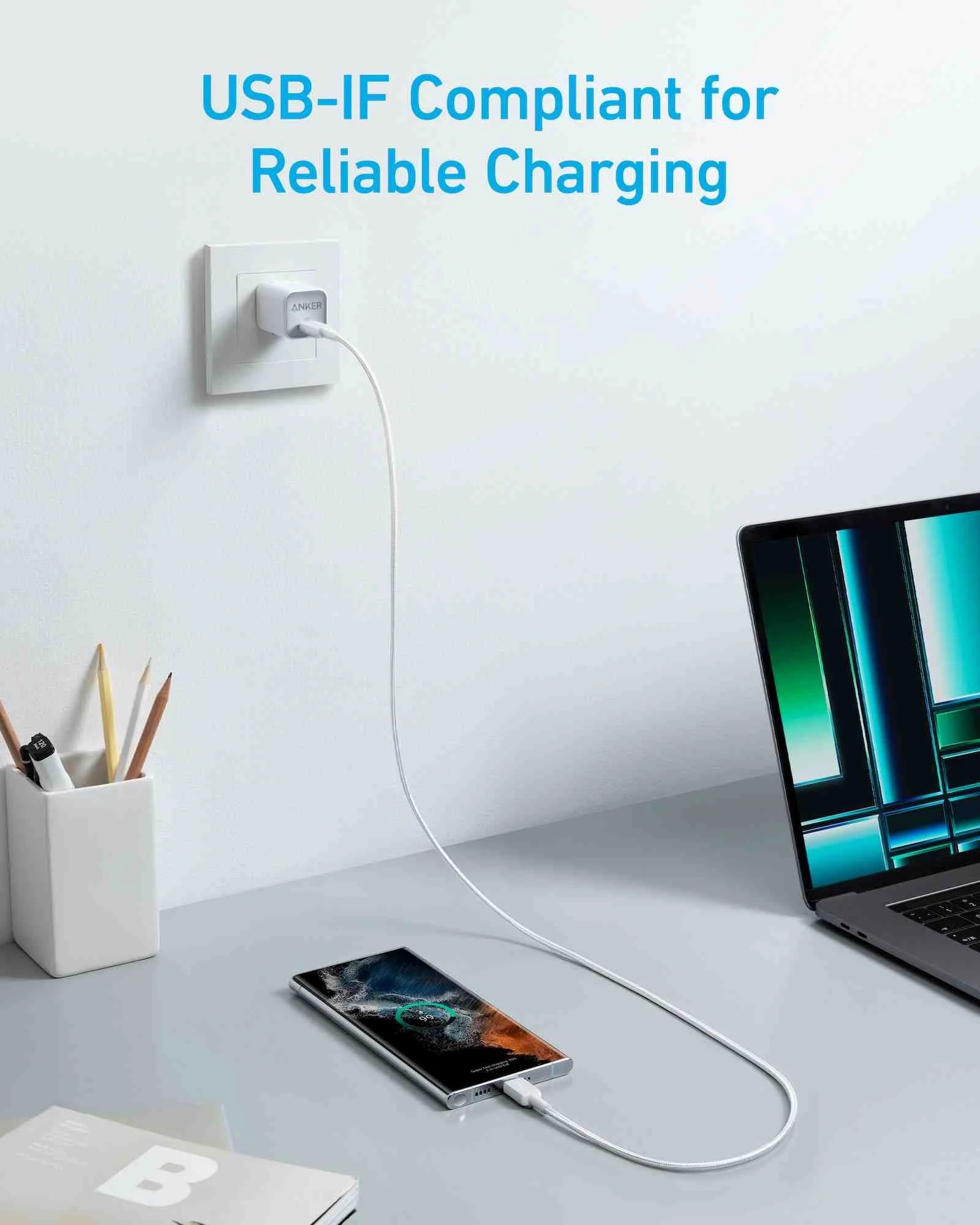 Anker 322 USB-C to USB-C 3ft Braided Cable