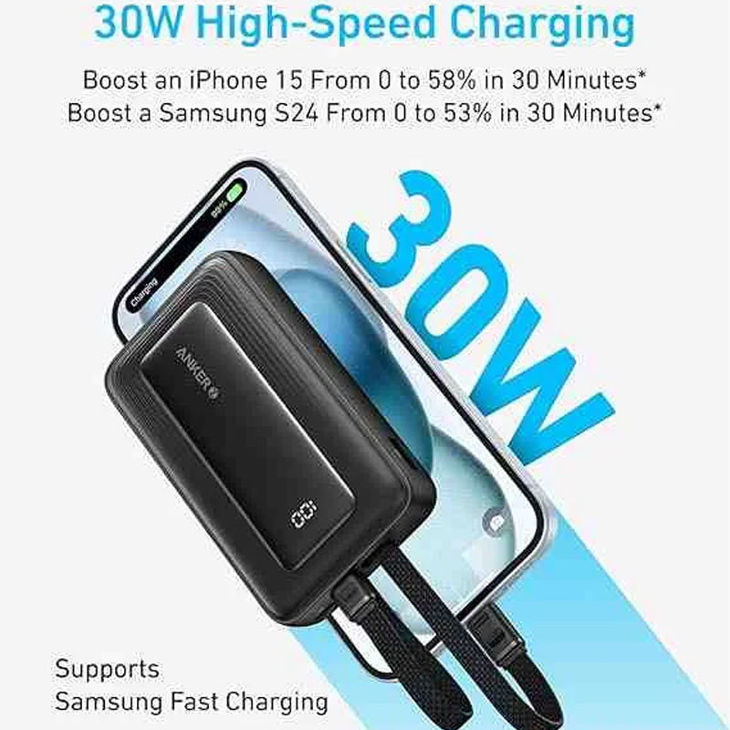 Anker Zolo 10000mAh 30W Max Fast Portable Charger Power Bank