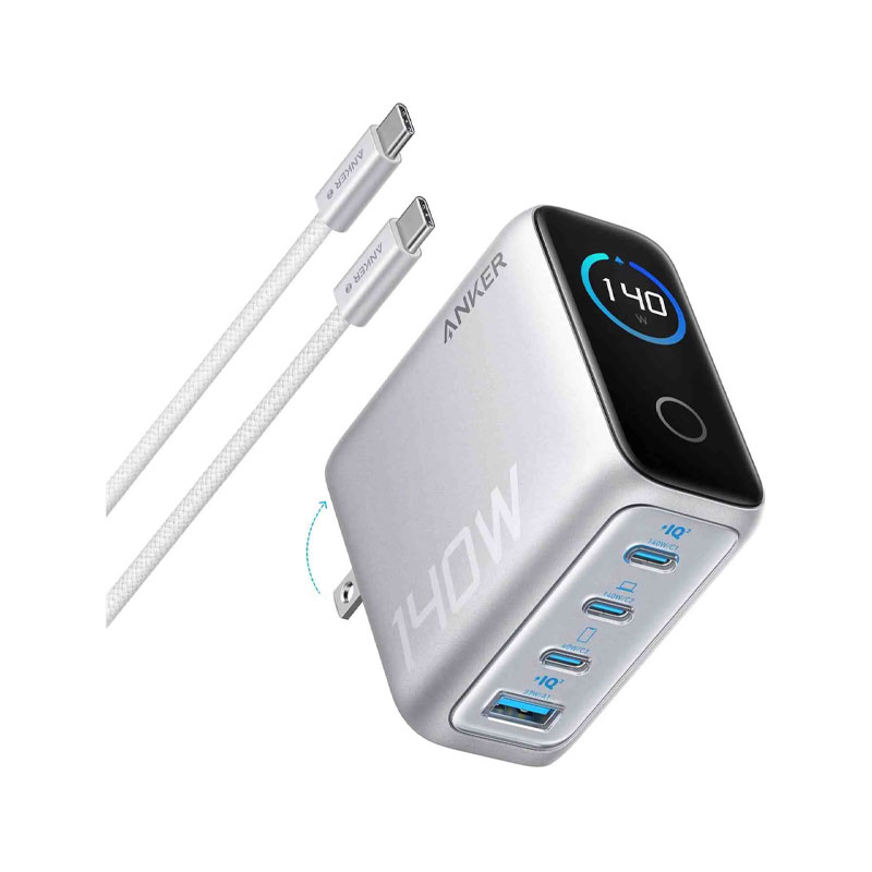 Anker Zolo 140W 4-Port Multi Device Charging GaN Power Adapter With Type-C Cable (CN)