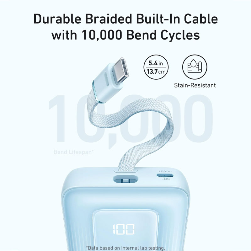 Anker Zolo 30w 10000mAh Power Bank Built-In USB-C Cable