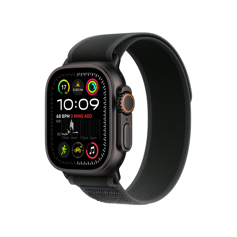 Apple 49mm Trail Loop Black Titanium Finish Watch Strap M/L