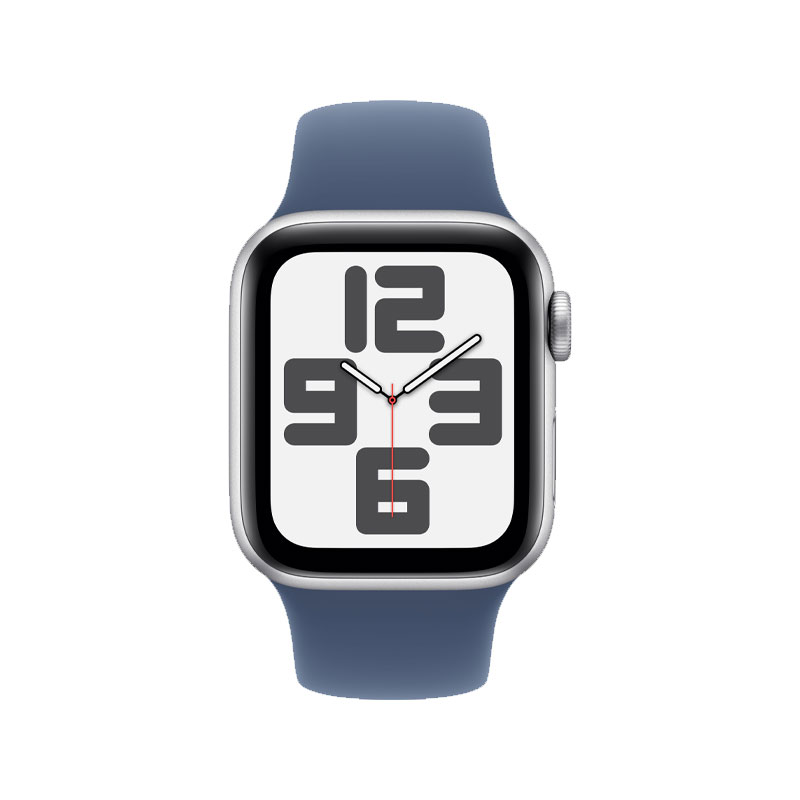 Apple Watch SE 2nd Gen GPS 40mm Silver Case with Denim Sport Band S/M