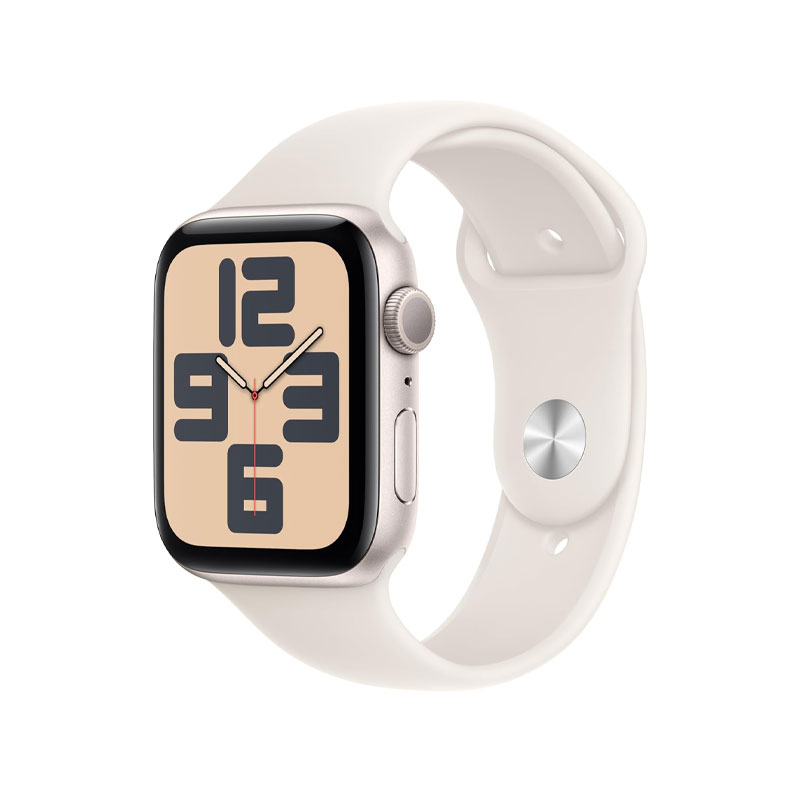 Apple Watch SE 2nd Gen GPS 44mm Starlight Aluminium Case with Starlight Sport Band S/M