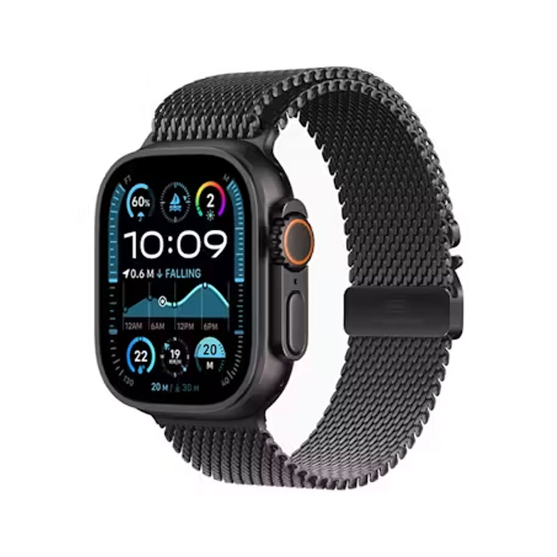 Apple Watch Ultra 2 GPS + Cellular, 49mm Black Titanium Case with Milanese Loop - L