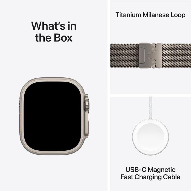 Apple Watch Ultra 2 GPS + Cellular 49mm Natural Titanium Case with Milanese Loop - L