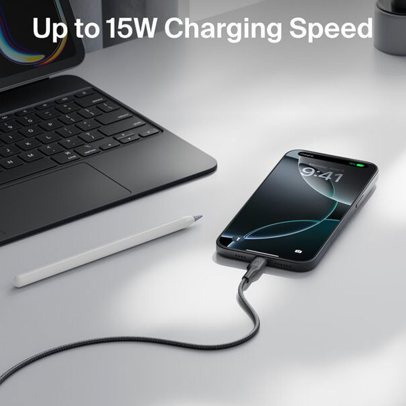 Belkin 15W USB-A to USB-C Braided Cable (2 Meter)