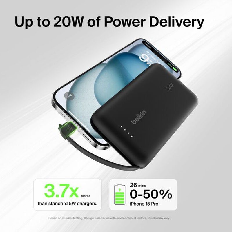 Belkin Power Bank 10K with Integrated Cable