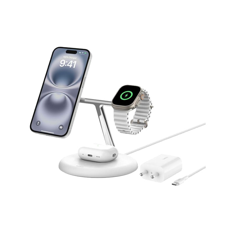 Belkin BoostCharge Pro 15W 3-in-1 Magnetic Wireless Charging Stand