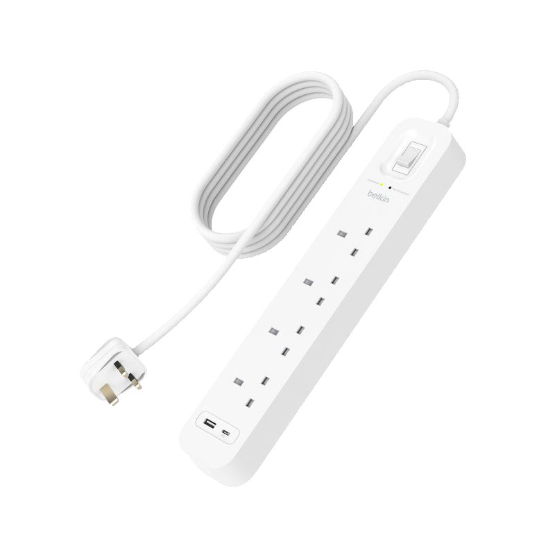 Belkin 4 Outlet USB-C and USB-A Surge Protector Power Strip