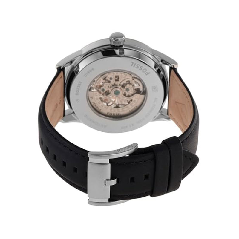 Fossil 48MM Flynn Automatic Black Leather Men’s Watch (BQ2383)