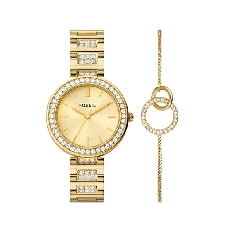 Fossil BQ3903SET Carli Women's Wrist Watch with Bracelet Box Set
