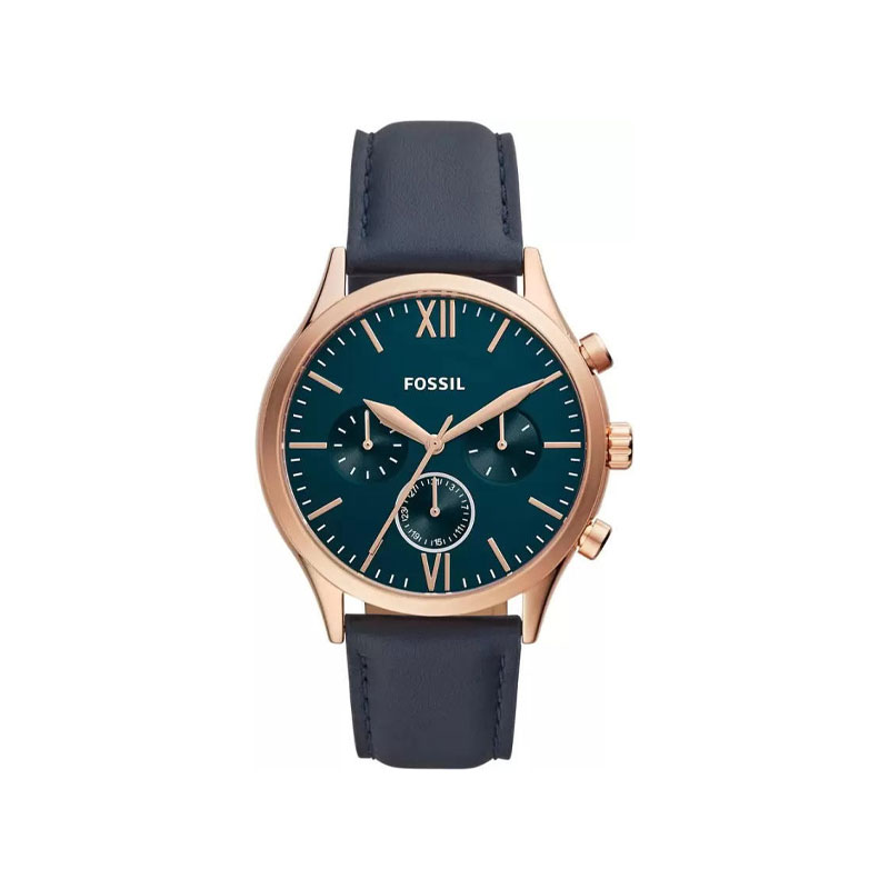 Fossil Fenmore Multifunction Navy Leather Band Men’s Watch (BQ2412)