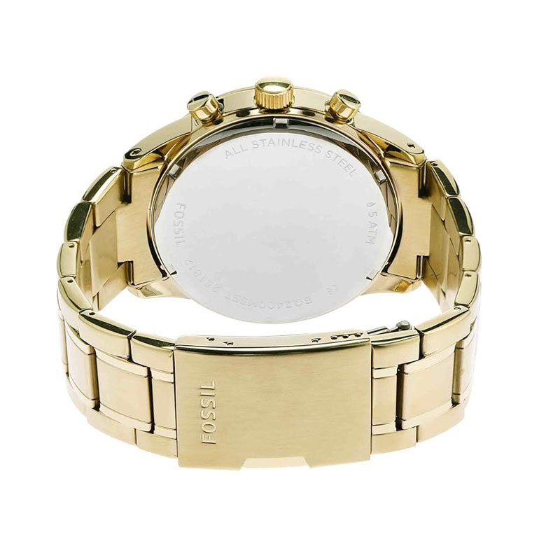 Fossil His and Her Chronograph Gold-Tone Stainless Steel Watch (BQ2400SET)