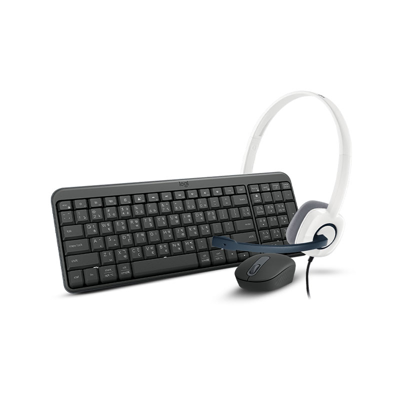 Logitech MK250 Wireless Keyboard Mouse & H150 STEREO Headset Combo