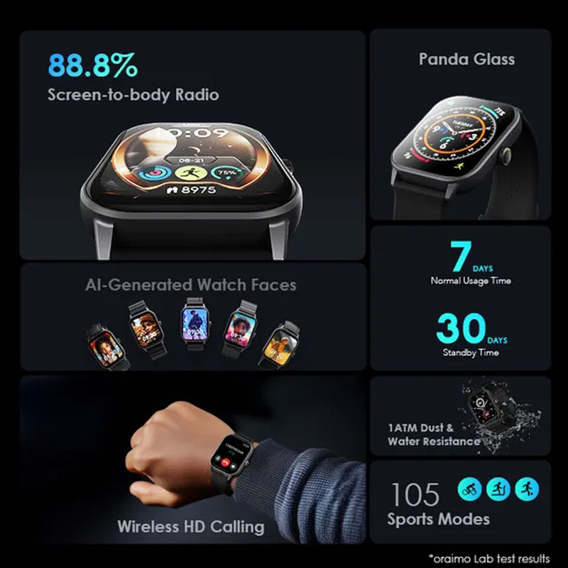 Oraimo Watch 5 Bluetooth Calling Smart Watch (OSW-805)