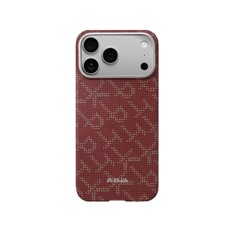PITAKA Edge Ultra-Slim Gold Red Case for iPhone 17 Pro Max