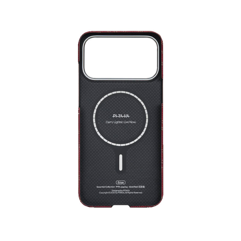 PITAKA Edge Ultra-Slim Gold Red Case for iPhone 17 Pro Max