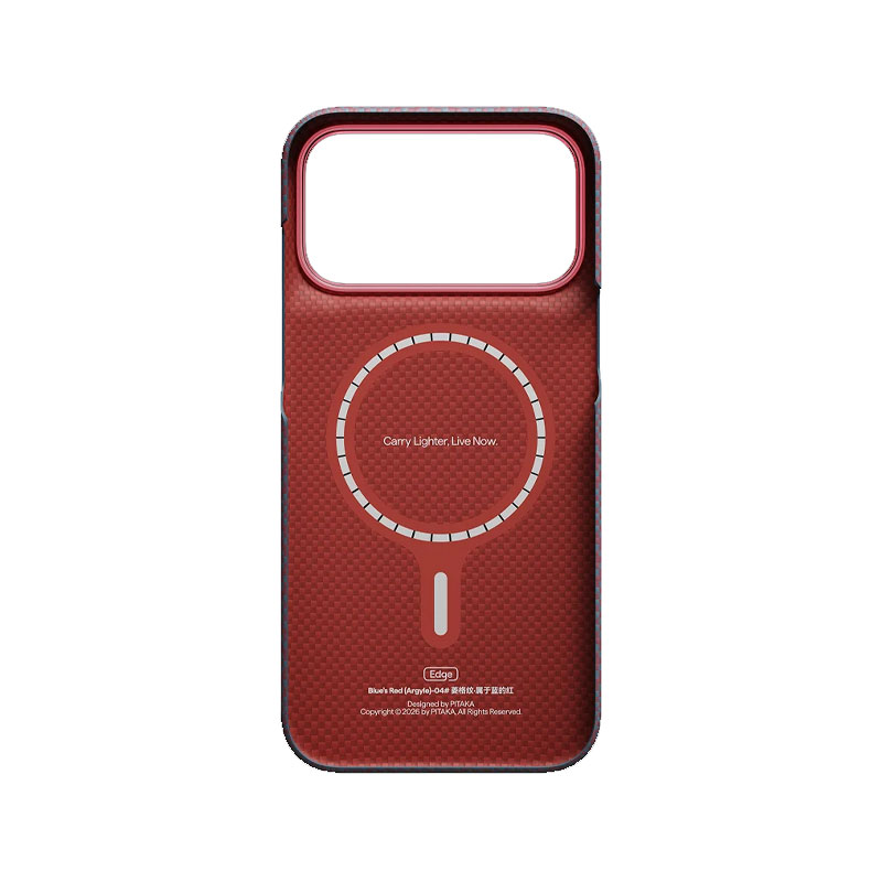 PITAKA Edge Ultra-Slim Blues Red Case for iPhone 18 Pro Max