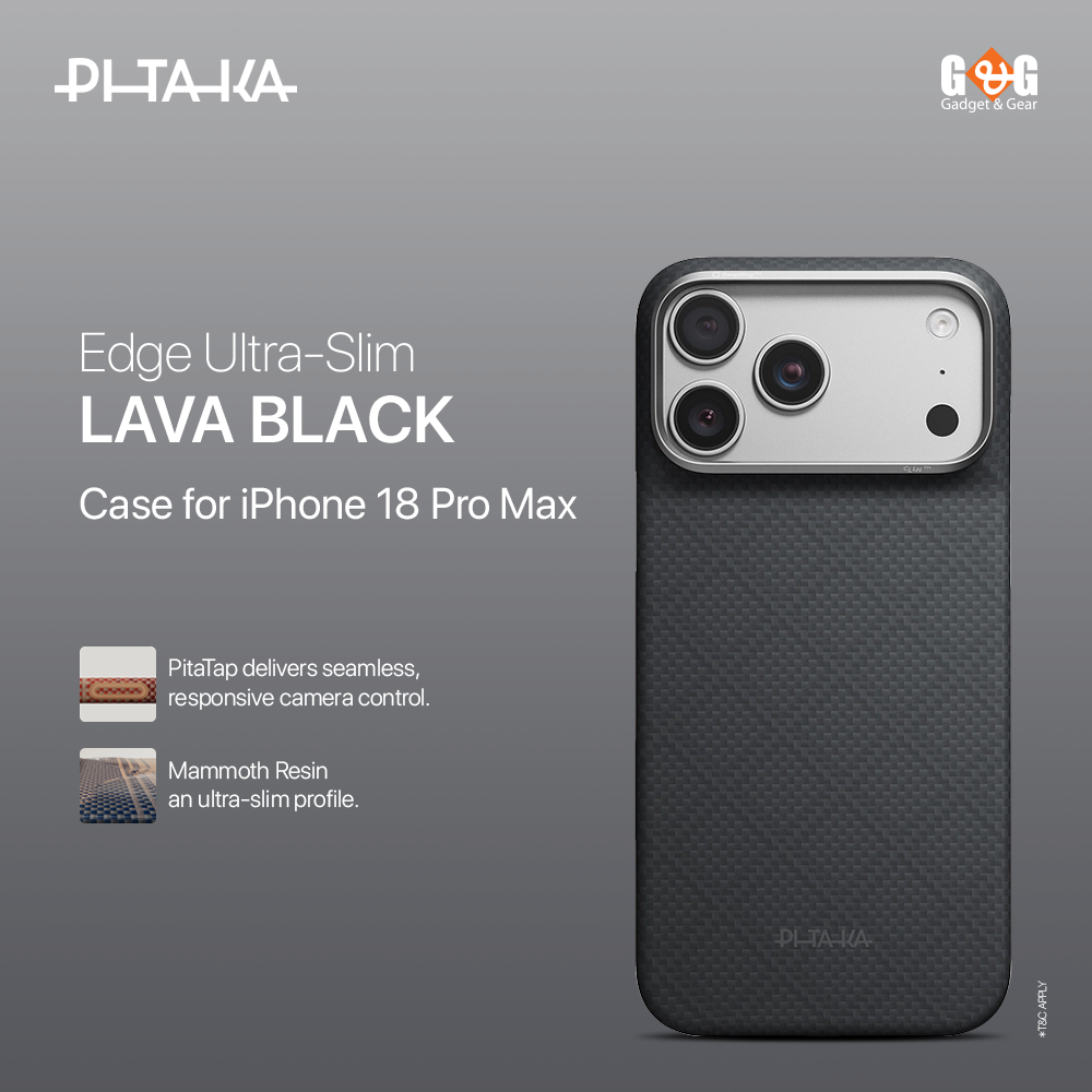 PITAKA Edge Ultra-Slim Lava Black Case for iPhone 18 Pro Max