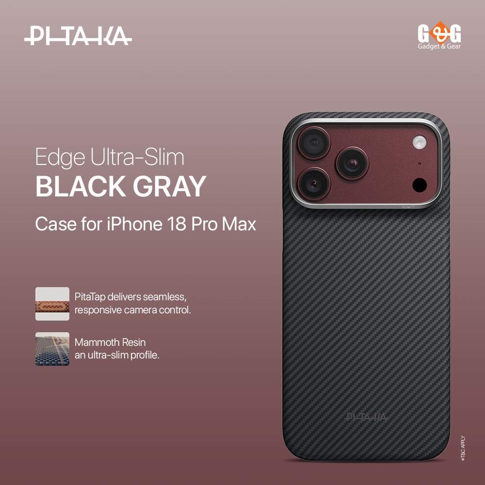 PITAKA Edge Ultra-Slim Black Gray Case for iPhone 18 Pro Max