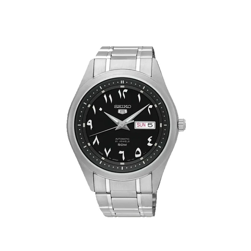 Seiko 5 SNKP21J1 Arabic Style Black Dial Automatic Men's Wrist Watch