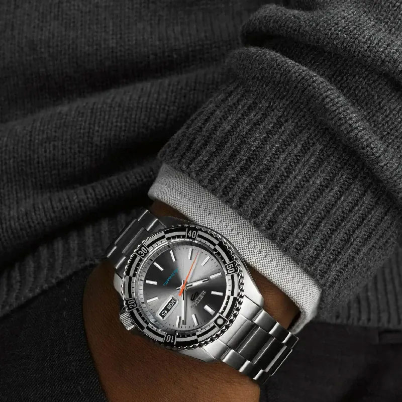 Seiko 5 SRPK09K1 Silver Dial Automatic Men's Wrist Watch