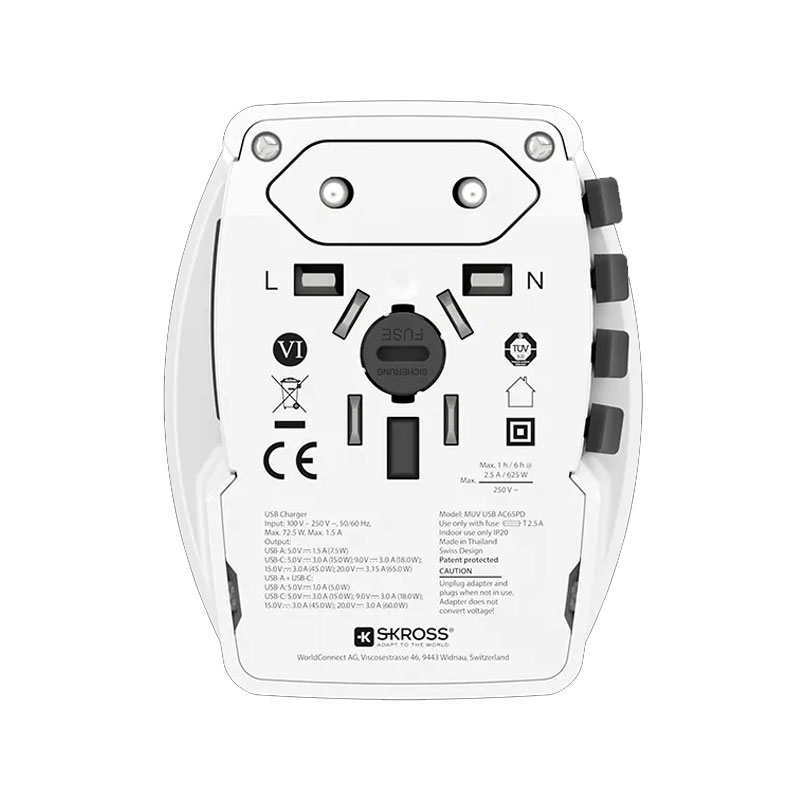 SKROSS MUV USB AC65PD Adapter with USB C cable