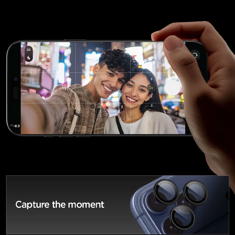 Spigen Glas tR EZ fit Optik pro Camera Lens for iPhone 17/16/15/14 Pro & Pro Max (1 piece)