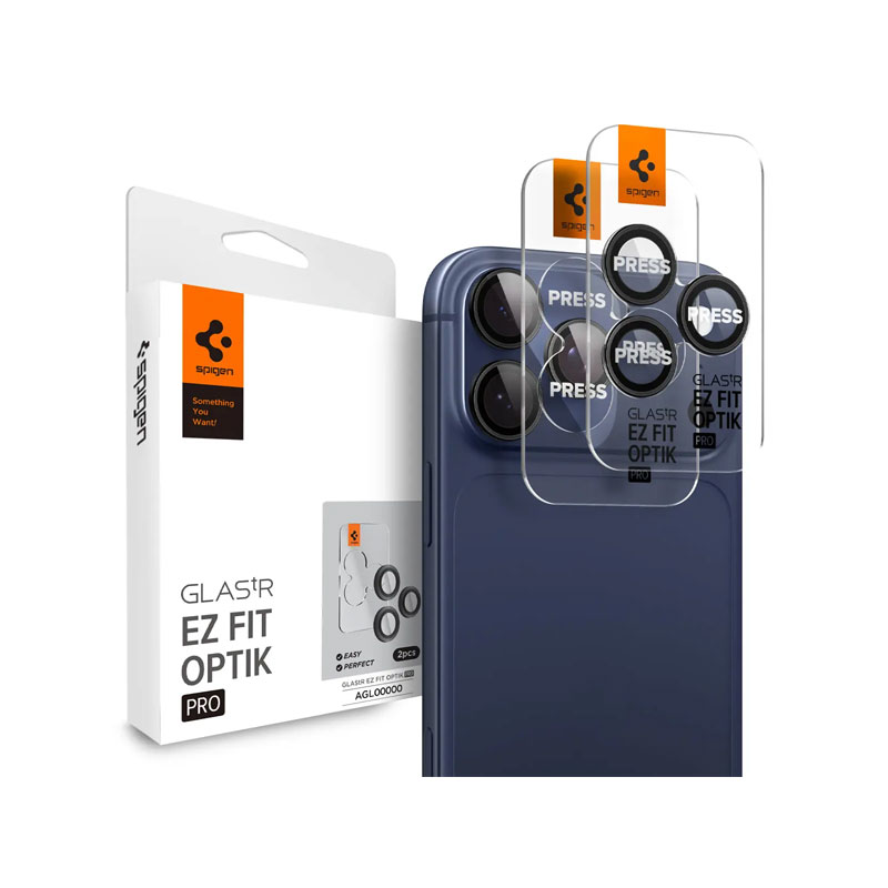 Spigen Glas tR EZ fit Optik pro Camera Lens for iPhone 17/16/15/14 Pro & Pro Max (1 piece)