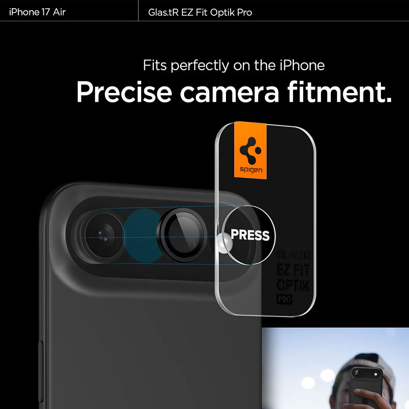 Spigen Glas tR EZ fit Optik pro Camera Lens for iPhone Air (1 Piece)