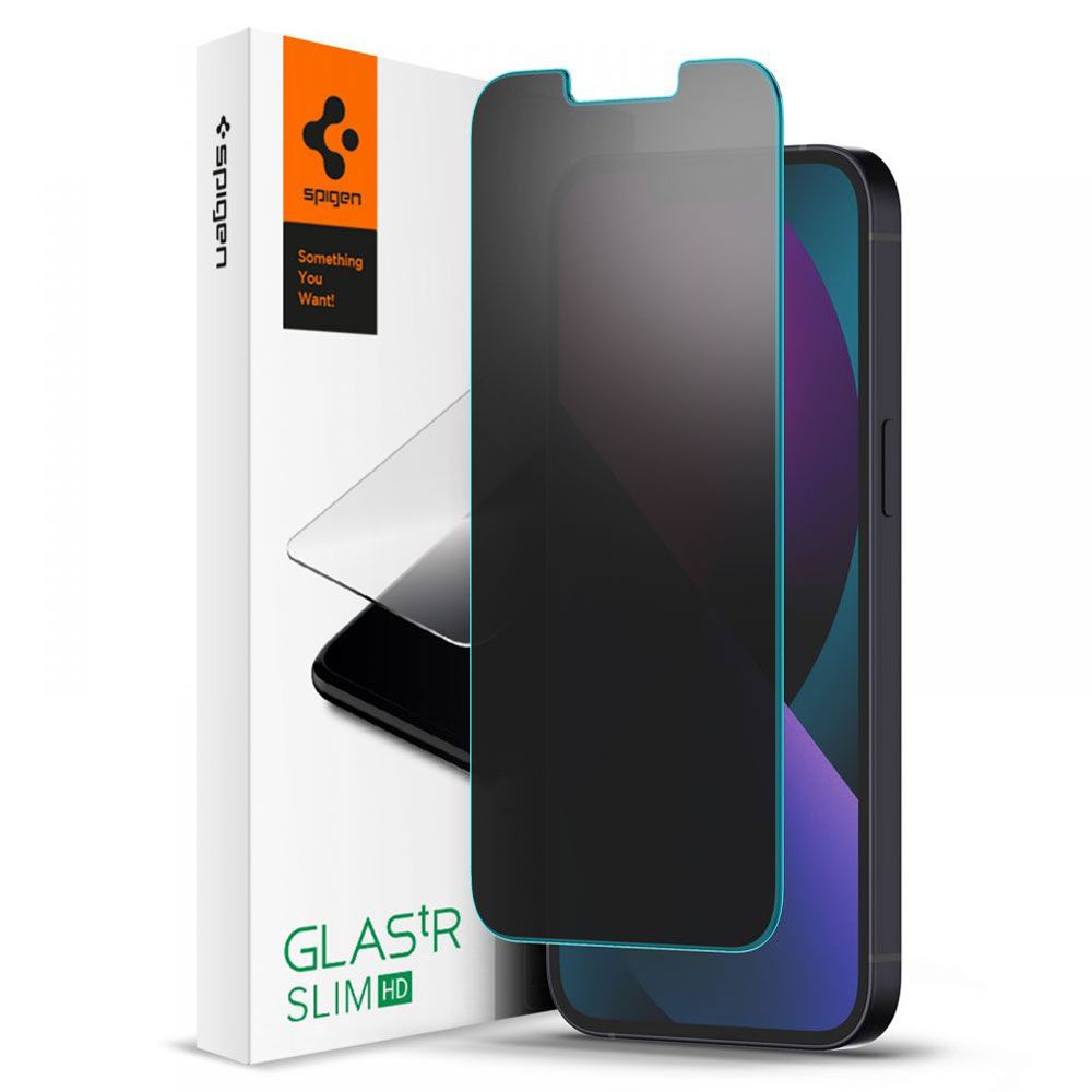 Spigen GLAS.tR Slim HD Privacy Screen Protector for iPhone 16e/14/13 Pro/13