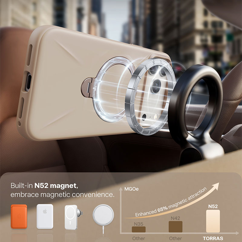 Torras Ostand Spin Silicone Case for iPhone 17 Pro Max