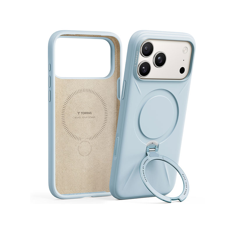 Torras Ostand Spin Silicone Case for iPhone 17 Pro Max