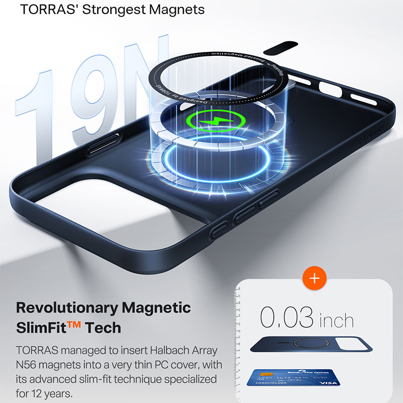 TORRAS SlimFit Mag Case for iPhone 17 Pro Max