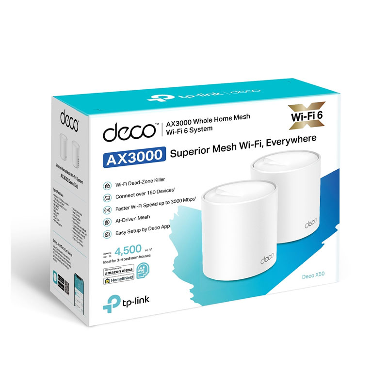 TP-Link Deco X50 AX3000 Dual Band Mesh Router (2-Pack)