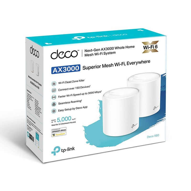 TP-Link Deco X60 AX5400 Dual-Band Mesh Router (2-pack)