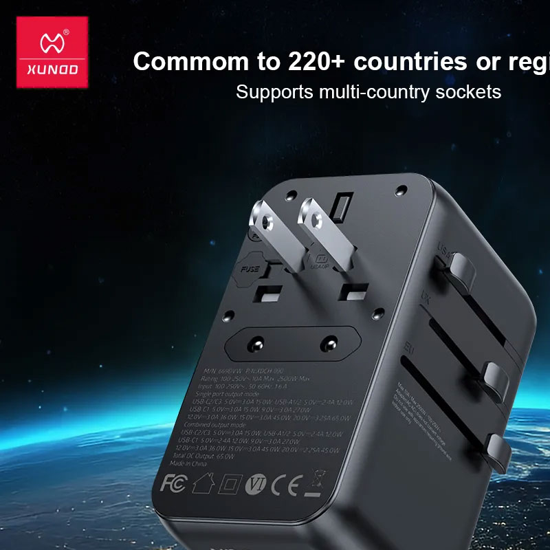 Xundd XDCH-090 65W GaN Universal Travel Adapter