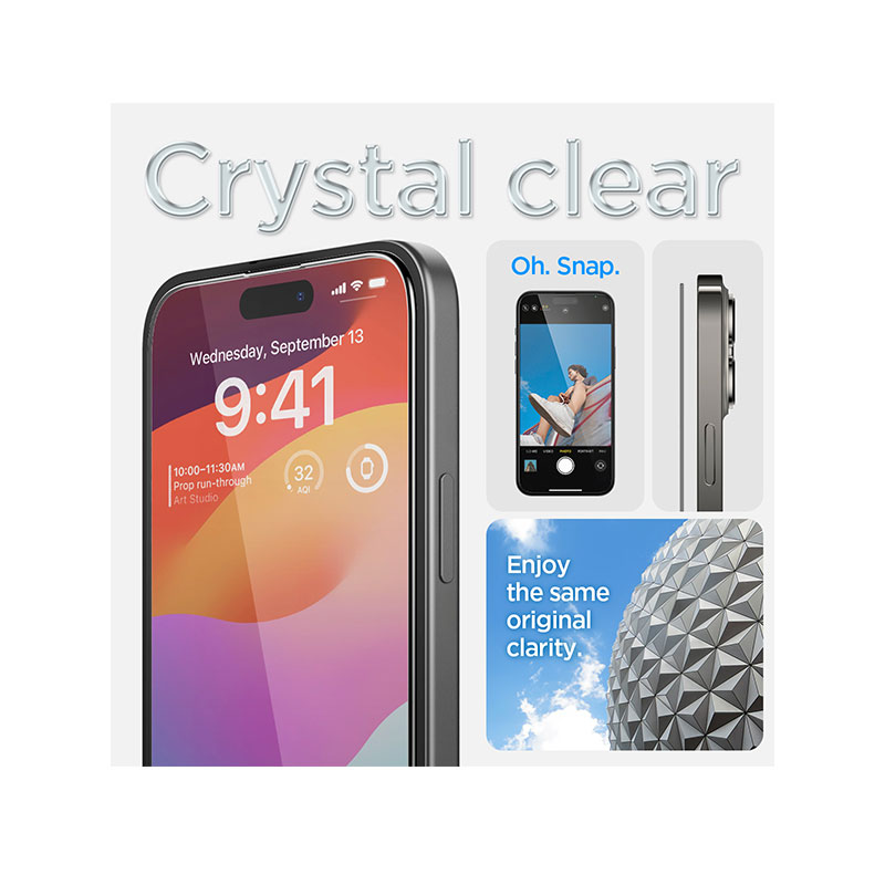 Spigen Glas.tR EZ Fit Full Cover Screen Protector for iPhone 15 1Pc